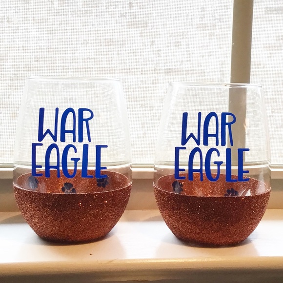 Auburn University Peekaboo Glitter Wine Glass - Picture 4 of 4